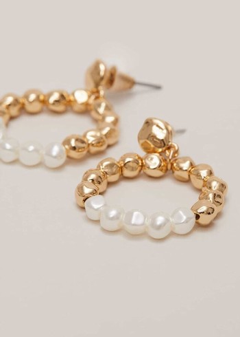 Phase Eight Pearl Hoops Jewellery Gold USA | 1468203-NP